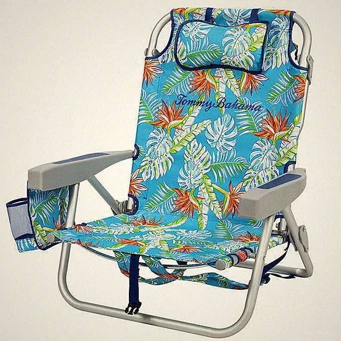 2-Pack Tommy Bahama Beach Chair, Lay Flat, Reclining, Folding, Backpack, NEW!
