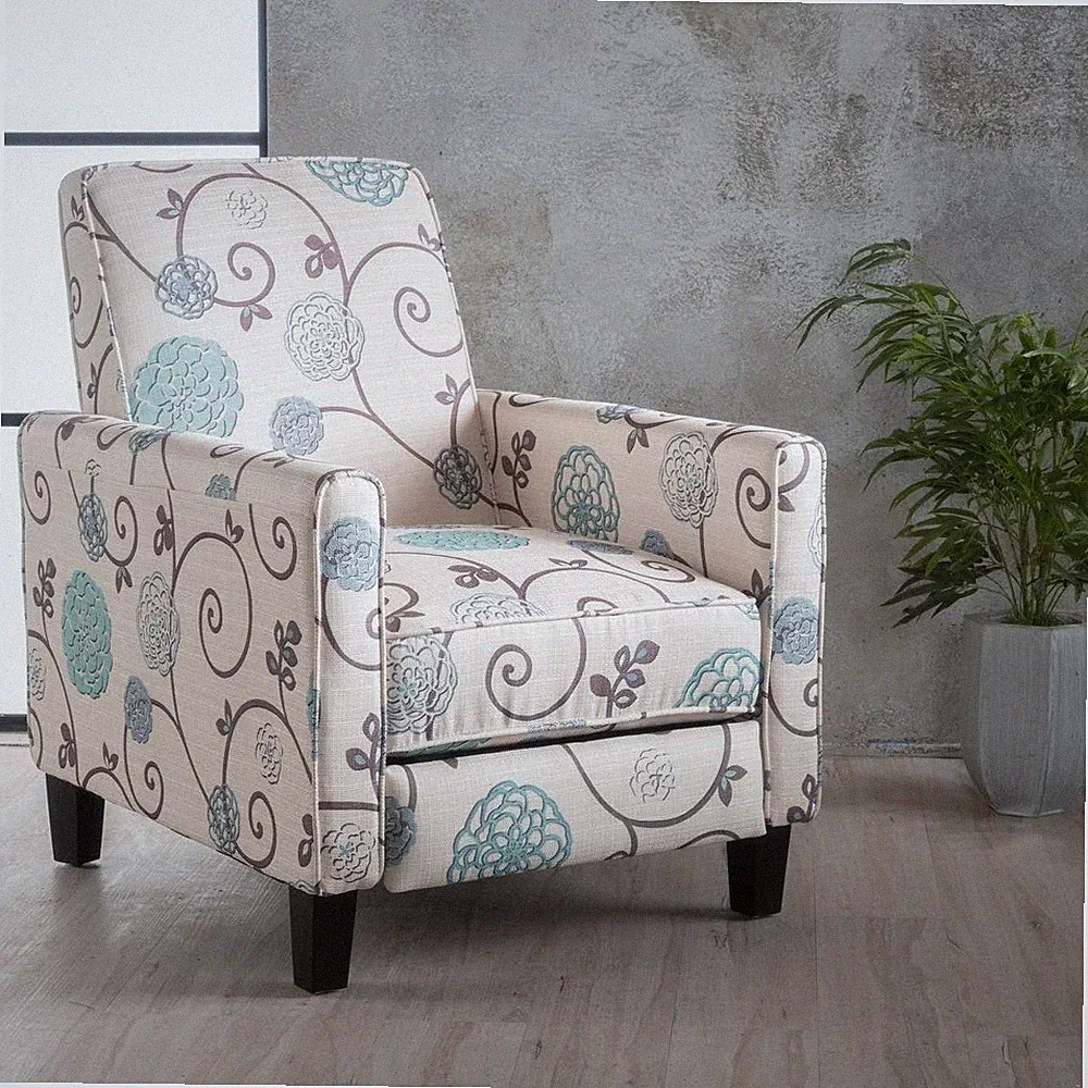 Darvis Floral Recliner Club Chair by Christopher Knight Home