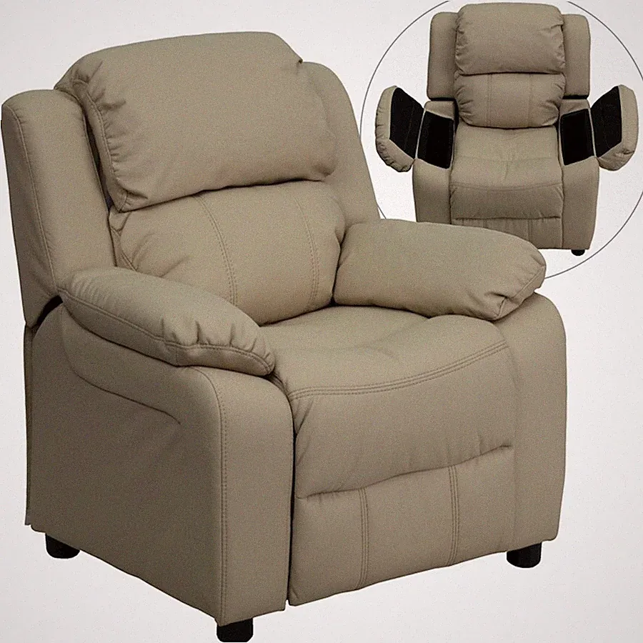 Flash Furniture Beige Kids Recliner, Beige - BT-7985-KID-BGE-GG