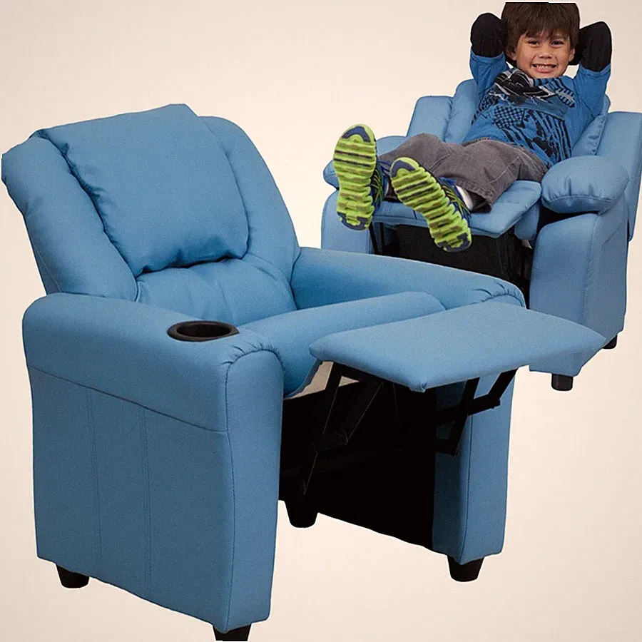 Flash Furniture Blue Kids Recliner, Blue - DG-ULT-KID-LTBLUE-GG