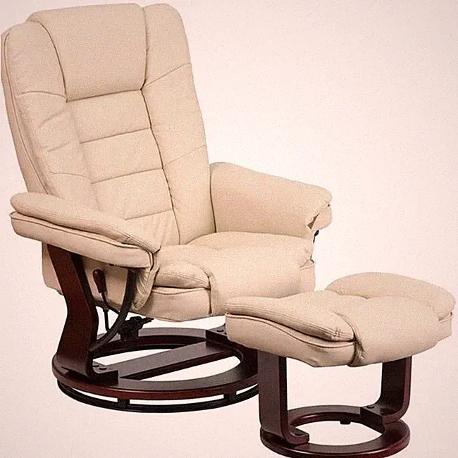 Flash Furniture BT-7818-BGE-GG Contemporary Beige Leather Recliner & Ottoman...