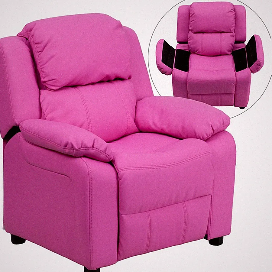 Flash Furniture Pink Kids Recliner, Pink - BT-7985-KID-HOT-PINK-GG
