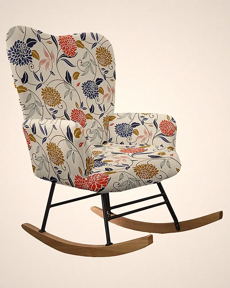 Printed 1 PC Nursery Rocking Chair Recliner Covers Upholstered Glider Rocker...