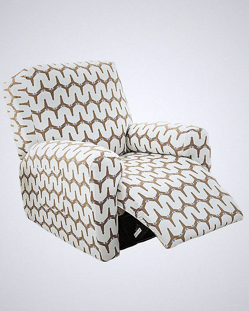 Recliner Chair Covers, 4-Pieces Stretch Recliner Cover Soft Pattern Reclining...