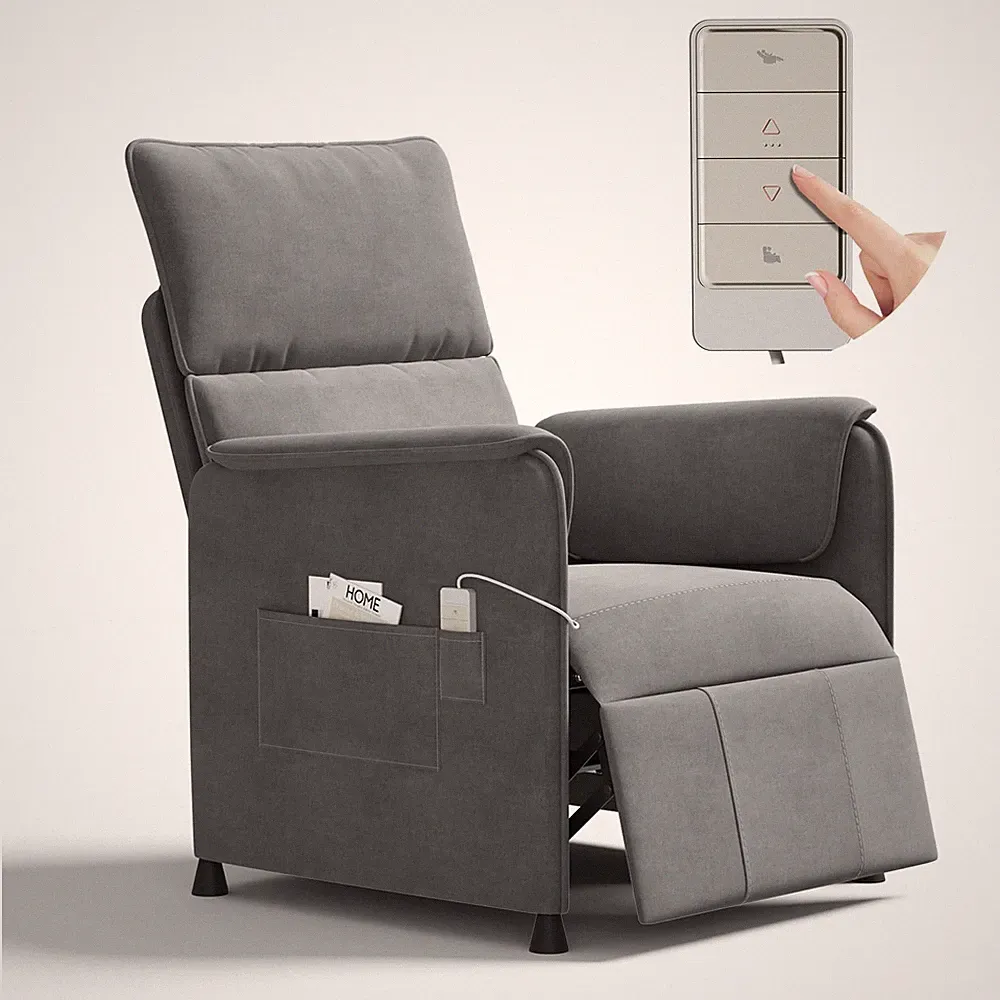 Recliner Chair，Electric Adjustable Chenille Recliner with Remote Control and...