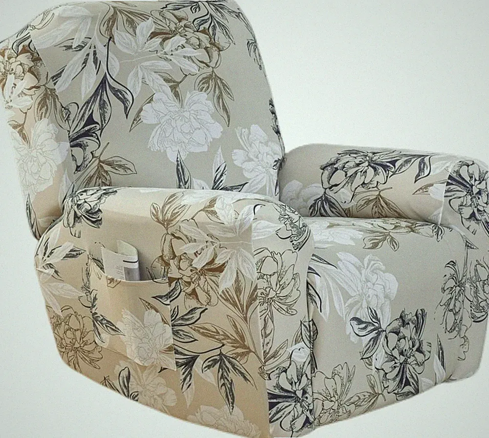 Stretch Recliner Cover 4 Pieces Printed Lazy Boy Chair Covers Floral Patterned R
