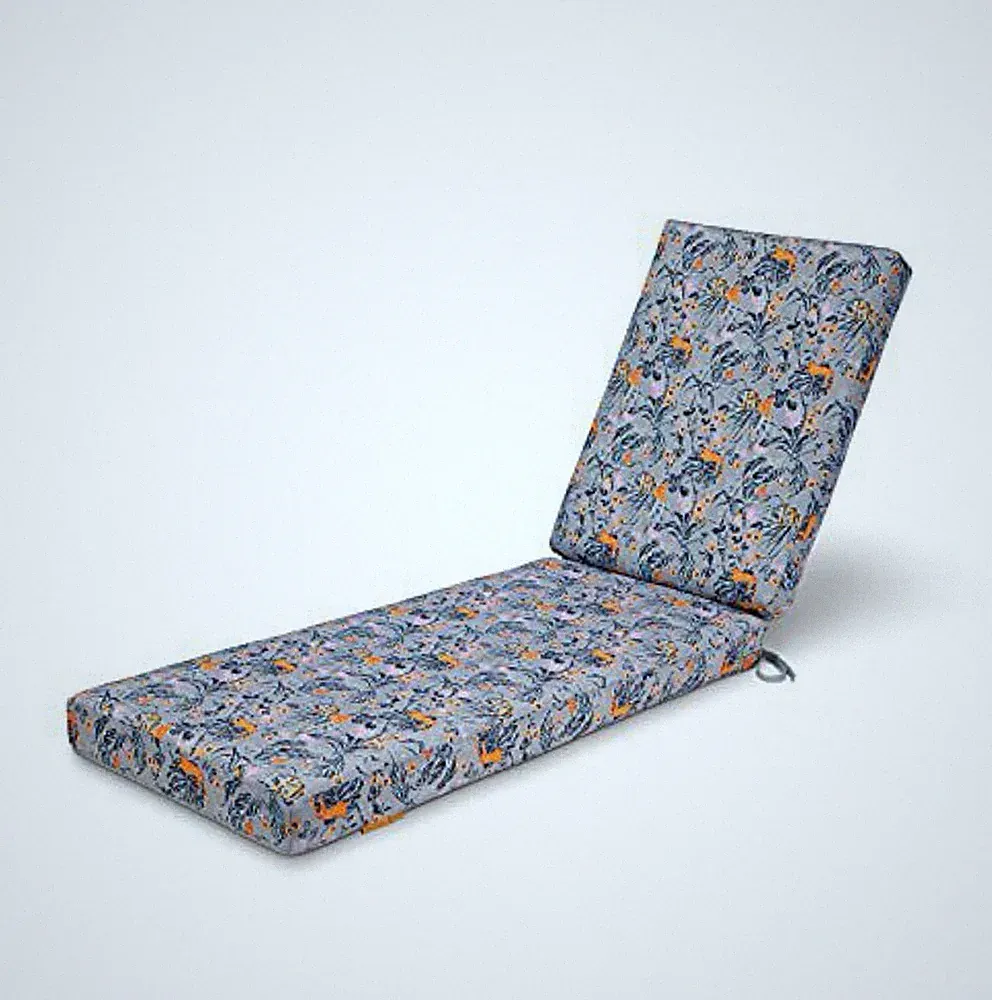 Vera Bradley Chaise Lounge Cushion Water Resistant Outdoor Rain Forest Toile New
