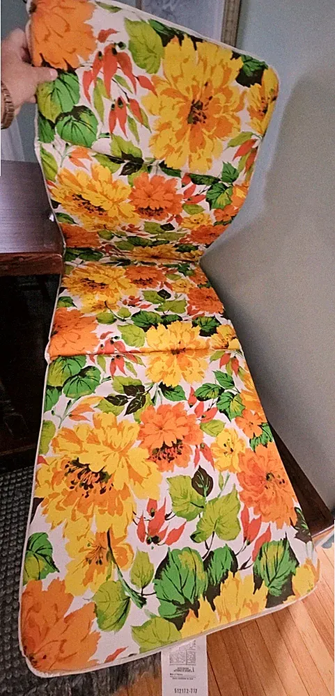 Vintage Floral Chaise Soft Foam Pads 72” x 20" Pad Flowers Beach Chairs New